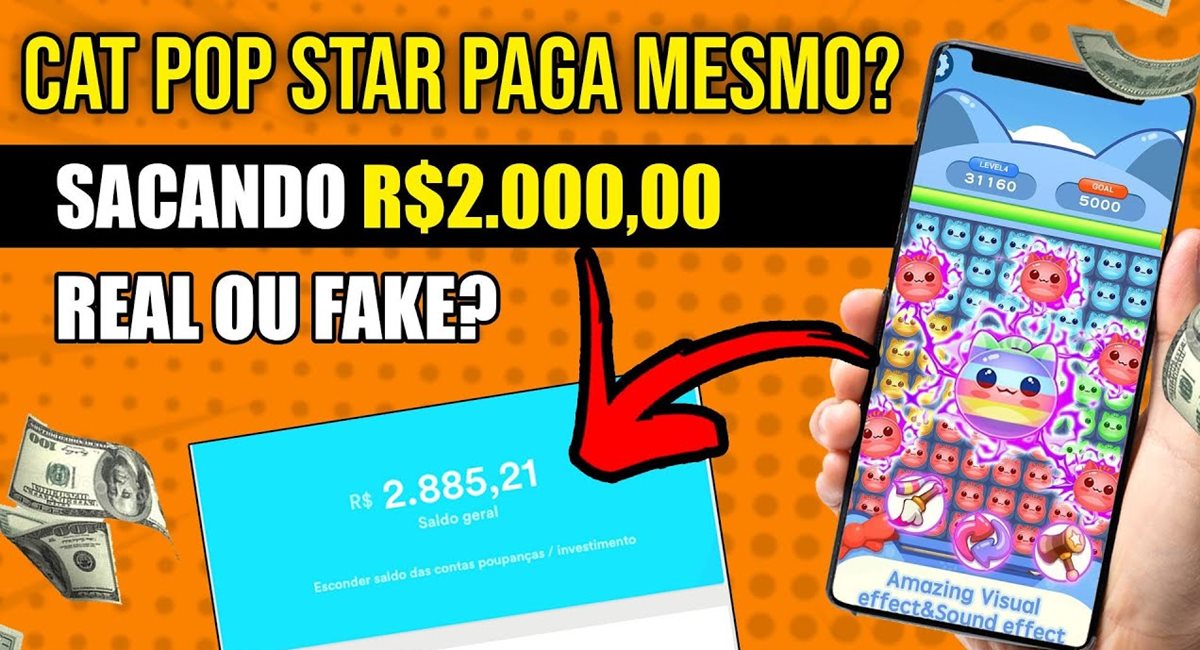 Cat Pop Star App paga mesmo? Jogo super divertido promete pagamento