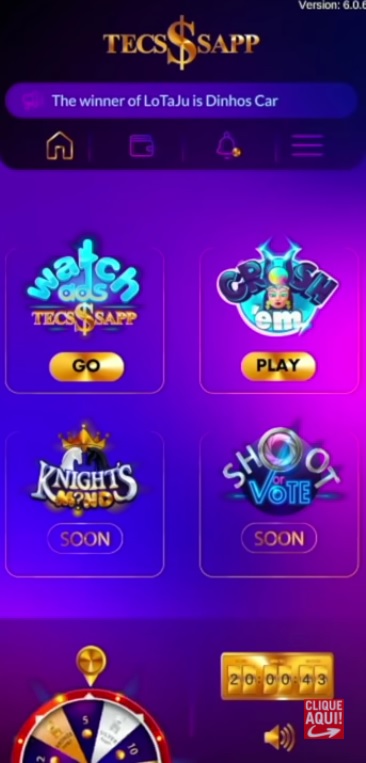 imagem: reprodução da tela do appTecs$sApp/Tecsssapp productions Ltd