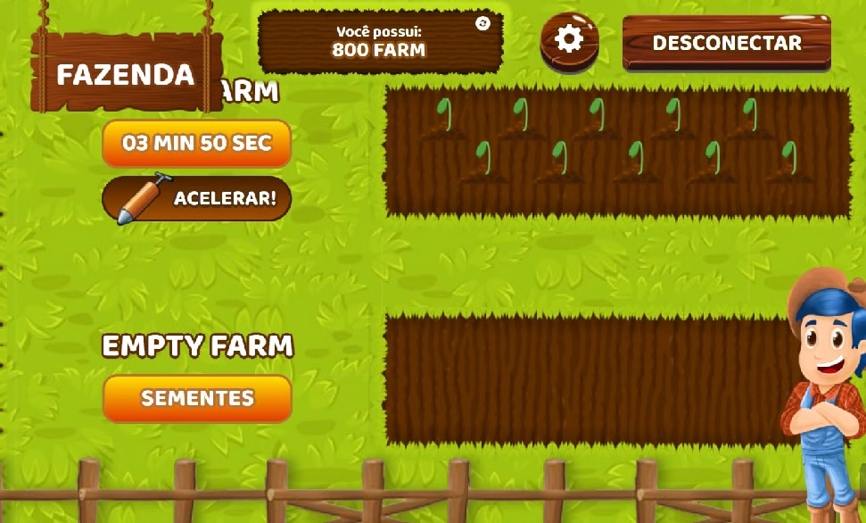 Exemplo de tela do jogo Agrofarm/foto: reprodução/canal Bond Papo | Canal do NFT