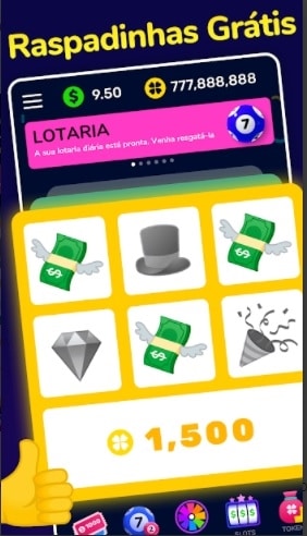 Raspadinha é uma das opções de ganho do Lucky Money/foto: reprodução app/Shape Keeper Ltd