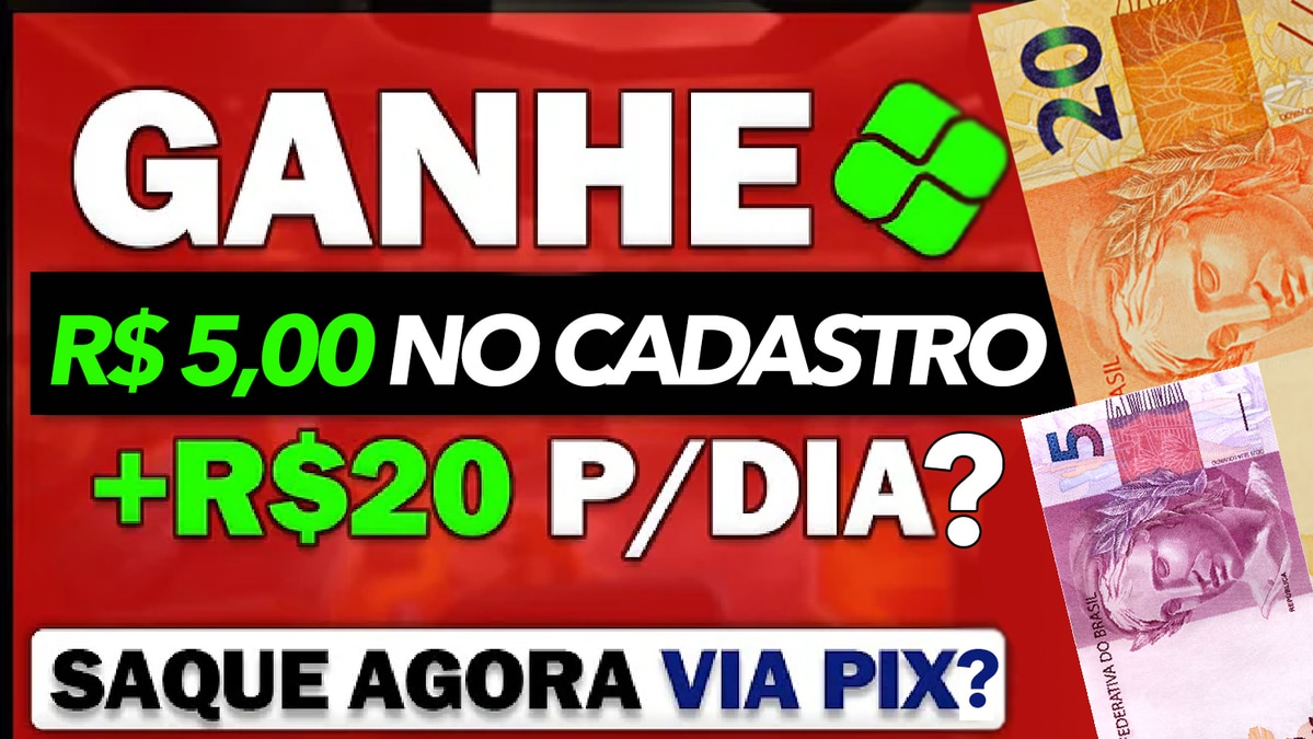 Plataforma pagando R$ 5,00 no cadastro e R$ 20,00 por dia via Pix?