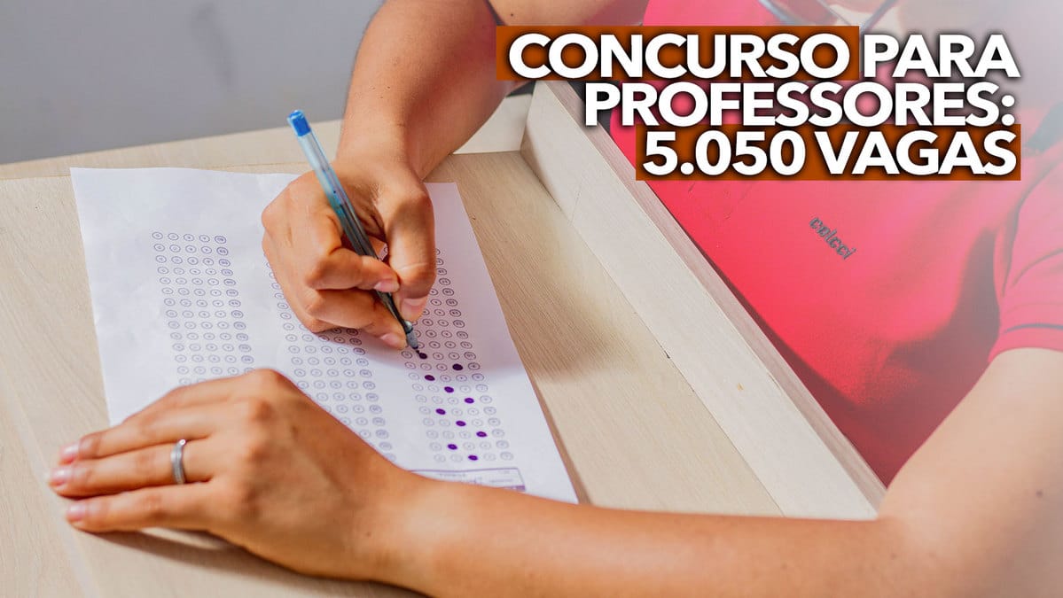 Concurso para professores: 5.050 vagas com salários de até R$ 3,9 MIL, veja como se inscrever