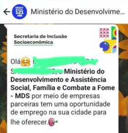 Oportunidade de emprego.