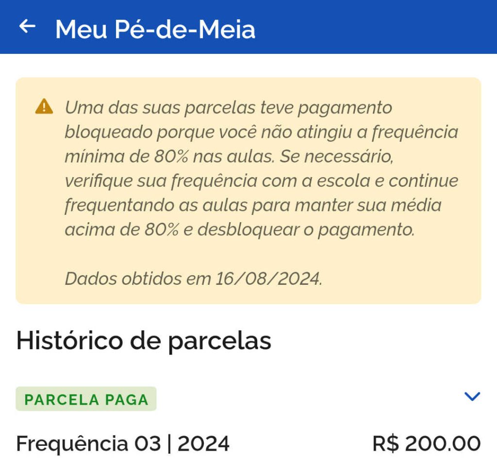 Pé-de-Meia: benefício foi bloqueado em setembro, recebo EM DOBRO no próximo mês? Aprenda a DESTRAVAR para outubro