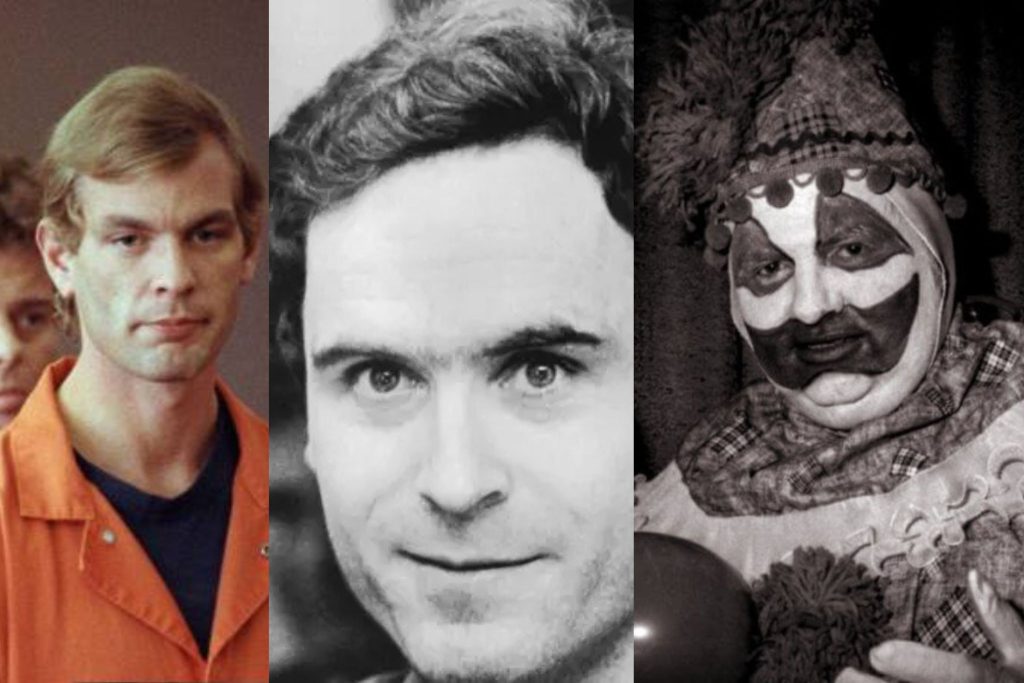 Jeffrey Dahmer (Fonte: Getty Images) / Ted Bundy (Fonte: Getty Images) / John Wayne Gacy (Fonte: Reprodução)